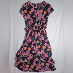 Adore Me women’s Floral Dress with Pink and Orange Flowers. Size medium, NWT